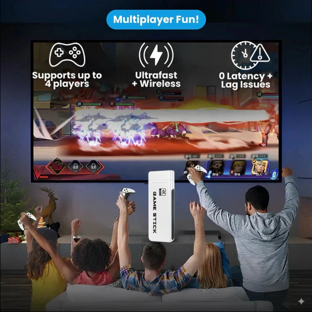 Pixlr™ 4K Retro Console Stick + 2 Free Controllers!